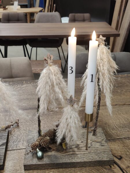 Egetræs fad med pampas juletræer - Image 4