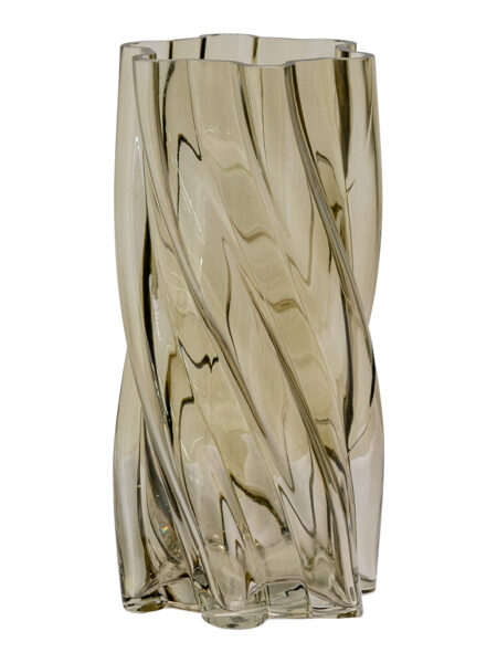 Vase i smoked grøn glas - Højde 25 cm