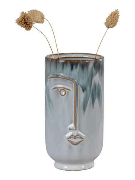 Vase i blå keramik