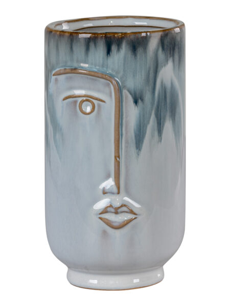 Vase i blå keramik